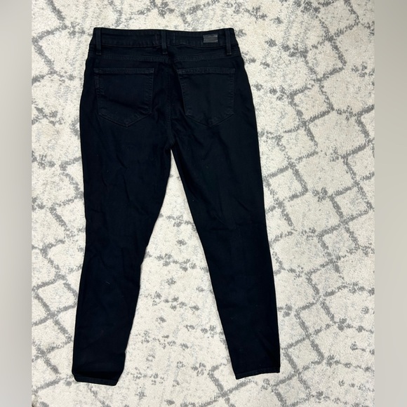 PAIGE Verdugo Ankle Ultra Skinny Mid Rise Destructed Jean Black Twilight Size 28 - Picture 8 of 9